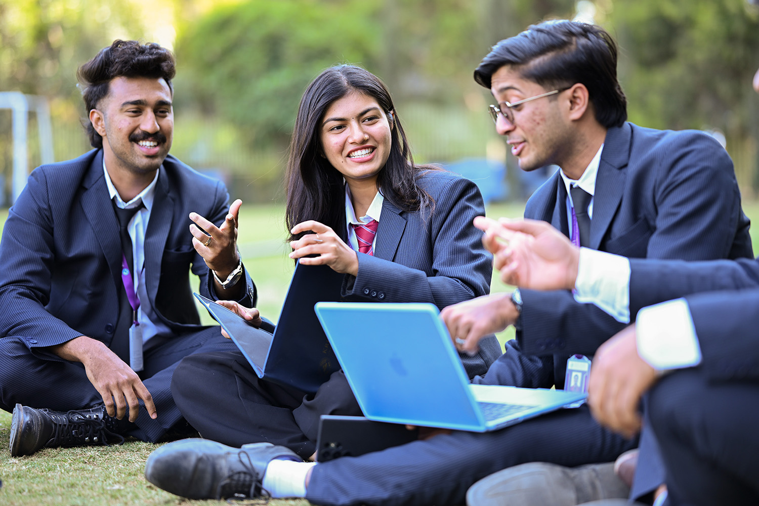 Students studying together