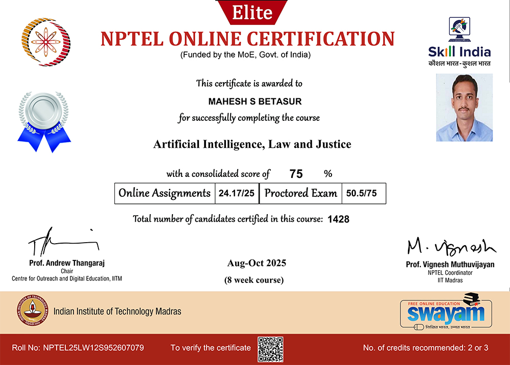 NPTEL Certificate